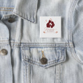 Eeuwig & Altijd Romantisch Valentijnsdag Koppel Vi Vierkante Button 5,1 Cm (In situ)