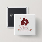 Eeuwig & Altijd Romantisch Valentijnsdag Koppel Vi Vierkante Button 5,1 Cm (Voorkant /achterkant)