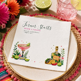 Eeuwig Beginnen Met een Fiesta Bruidsbruiloft Servet