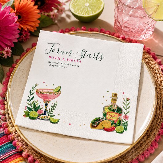 Eeuwig Beginnen Met een Fiesta Bruidsbruiloft Servet