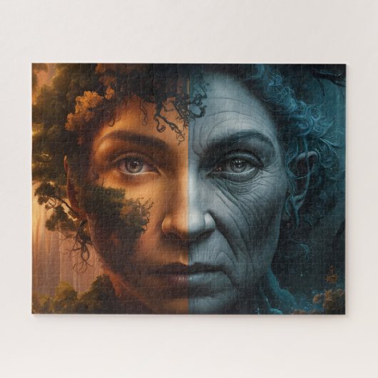 eeuwig contrast: waar jeugd ontmoet leeftijd legpuzzel (Horizontaal)