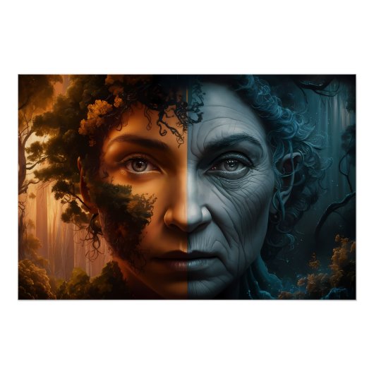 eeuwig contrast: waar jeugd ontmoet leeftijd perfect poster (Voorkant)