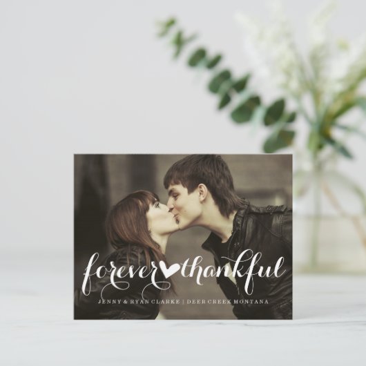 EEUWIG DANKBAAR SCRIPT | BRUILOFT POST KAART (Staand voorkant)