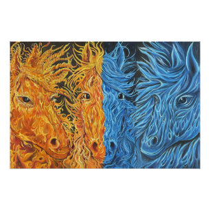 Eeuwig evenwicht-Paarden-Twin Flame Art- Perfect Poster