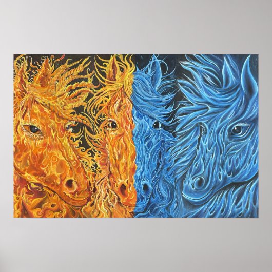Eeuwig evenwicht-Paarden-Twin Flame Art- Poster (Voorkant)