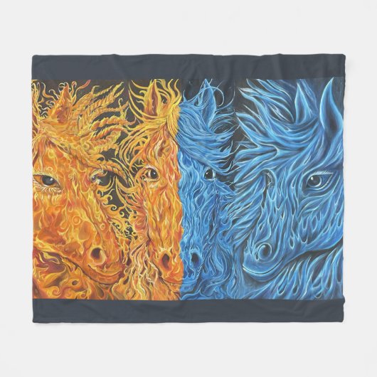Eeuwig evenwicht - Paarden - Twin Flame Fleece Deken (Voorkant (Horizontaal))
