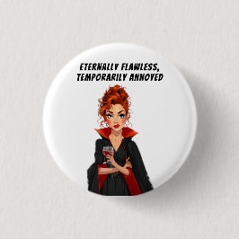 Eeuwig foutloze vampier Ms Sass Ronde Button 3,2 Cm