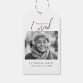 Eeuwig Geliefd Script Viering Van Het Leven Funera Cadeaulabel (Achterkant)