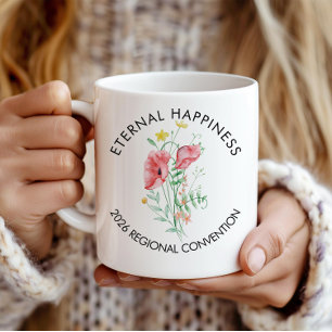 Eeuwig geluk 2026 met bloemen koffiemok