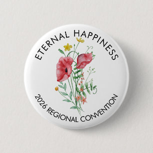 Eeuwig geluk 2026 met bloemen ronde button 5,7 cm