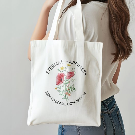 Eeuwig geluk 2026 met bloemen tote bag