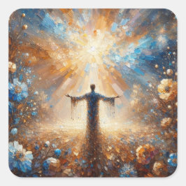 Eeuwig gered - Jesus Series Art Collectie Vierkante Sticker