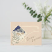 Eeuwig groene hertenkerk sneeuw briefkaart (Staand voorkant)