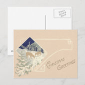Eeuwig groene hertenkerk sneeuw briefkaart (Voorkant / Achterkant)
