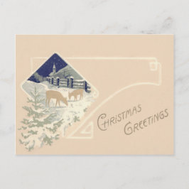 Eeuwig groene hertenkerk sneeuw briefkaart