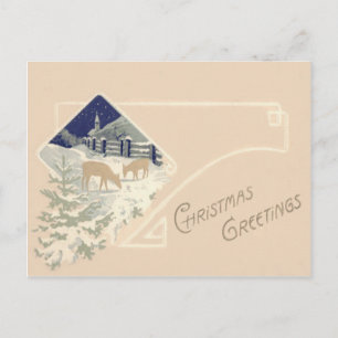 Eeuwig groene hertenkerk sneeuw briefkaart