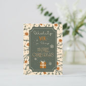 Eeuwig groene kussen onder de mistletoe kerst briefkaart (Staand voorkant)