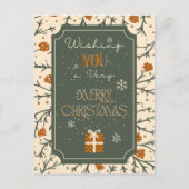 Eeuwig groene kussen onder de mistletoe kerst briefkaart (Voorkant)