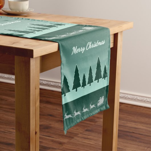 Eeuwig groene slee kersttafel gloed lange tafelloper (Voorbeeld)
