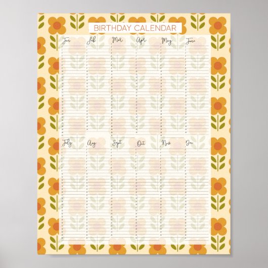 Eeuwig groene verjaardagskalender Kathrin Legg Poster (Voorkant)