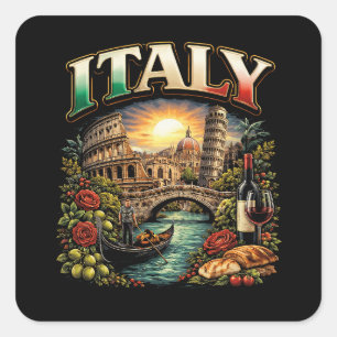 Eeuwig Italië Vierkante Sticker