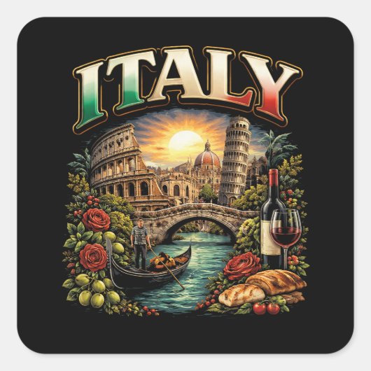 Eeuwig Italië Vierkante Sticker (Voorkant)