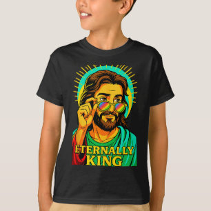 Eeuwig Koning Cool Jezus Christelijk Anime Manga P T-shirt