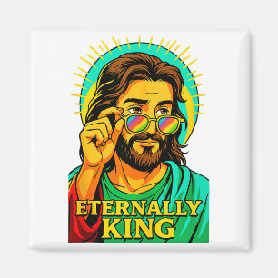 Eeuwig Koning Cool Jezus Christelijke Anime Manga Magneet