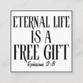 Eeuwig Leven is een Gratis Gift Christelijk Evange Vierkante Visitekaartje (Voorkant)