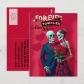 Eeuwig liefde skeletkoppel verliefd briefkaart (Voorkant / Achterkant)