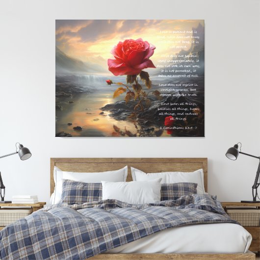 Eeuwig Roos Canvas Afdruk (Insitu (Slaapkamer))