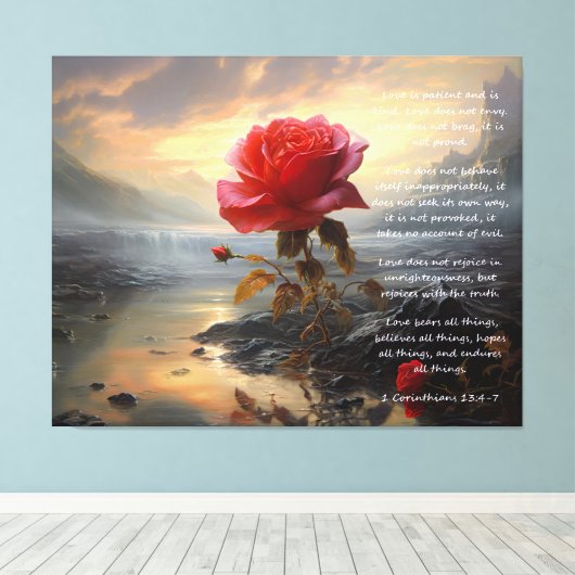 Eeuwig Roos Canvas Afdruk (Insitu (Houten vloer))