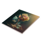 Eeuwig Roos - Delicate en sierlijke bloemenkunst Tegeltje (Zijkant)