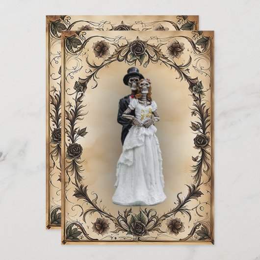 Eeuwig verenigde man en vrouw skeletten kaart (Voorkant / Achterkant)