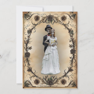 Eeuwig verenigde man en vrouw skeletten kaart