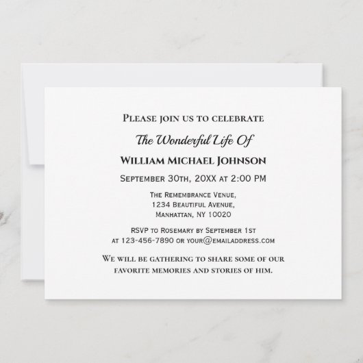 Eeuwig visser graf herdenking zwart en wit kaart (Achterkant)