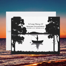 Eeuwig Visserij Herdenkingsrouw Black And White Bedankkaart