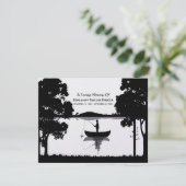 Eeuwig Visserij Herdenkingsrouw Black And White Bedankkaart (Staand voorkant)