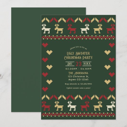 Eeuwigdurende Glow Verschrikkelijke Trui Kerstfees Kaart (Voorkant / Achterkant)