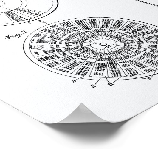 Eeuwigdurende Kalender 1925 octrooi kunst wit papi Poster (Hoek)