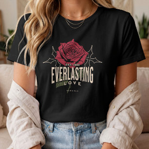 Eeuwigdurende Liefdesroos Vintage Romantische Bl T-shirt