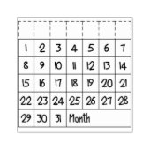Eeuwigdurende maandelijkse kalender voor Bujo Wood Rubberstempel (Afrduk)