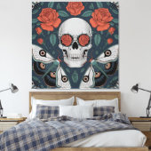 Eeuwige bloei: een dans van leven en dood canvas afdruk (Insitu (Slaapkamer))