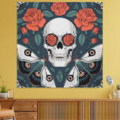 Eeuwige bloei: een dans van leven en dood canvas afdruk (Insitu (Woonkamer))