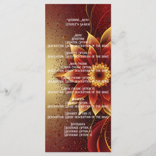 Eeuwige bloei: een tijdloze viering van liefde menu (Voorkant)