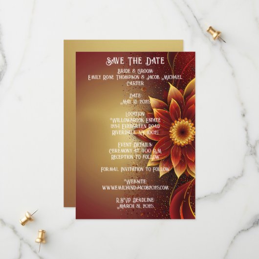 Eeuwige bloei Een tijdloze viering van liefde Save The Date (Voorkant / Achterkant in situ)