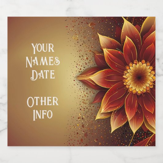 Eeuwige bloei: een tijdloze viering van liefde sparkling wijnetiket (Enkel label)