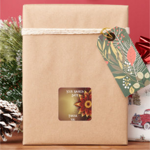 Eeuwige bloei: een tijdloze viering van liefde vierkante sticker