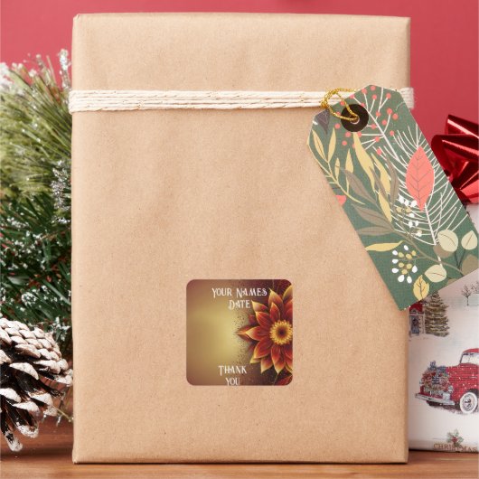 Eeuwige bloei: een tijdloze viering van liefde vierkante sticker (Feestdagen)