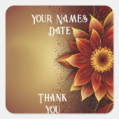 Eeuwige bloei: een tijdloze viering van liefde vierkante sticker (Voorkant)